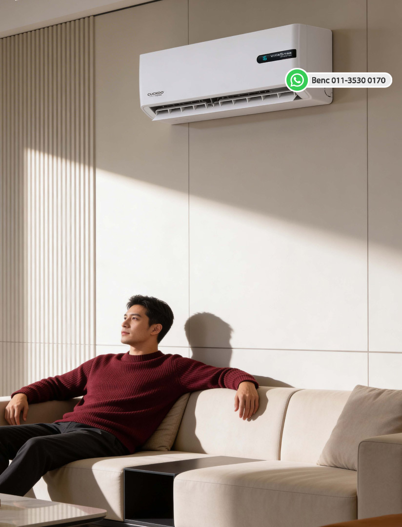 CUCKOO VITA 5Star aircond for home comfort in a Malaysian living room